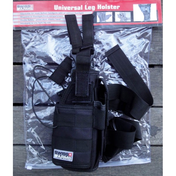 Swiss Arms Universal Leg holster Right Black (Cybergun) Swiss Arms Universal Leg holster Right Black - Pikadooprema