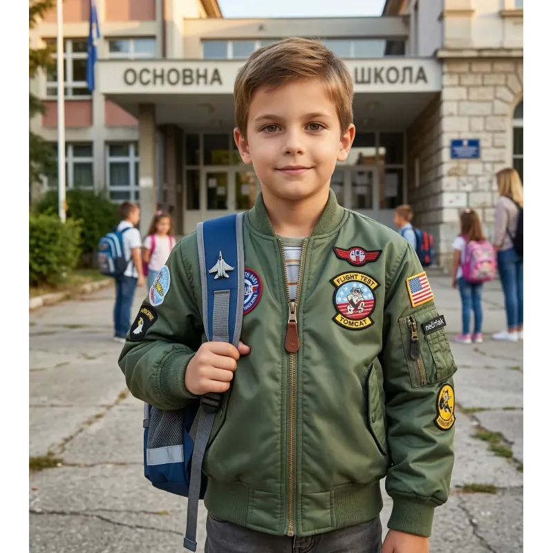 Dečija pilotska jakna MA1 KombatUK (Veličina M / Uzrast 7-8 god.) - Pikadooprema