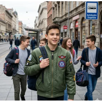 Pilotska jakna MA1 KombatUK za tinejdžere (XXL / Uzrast 12-13 god.)