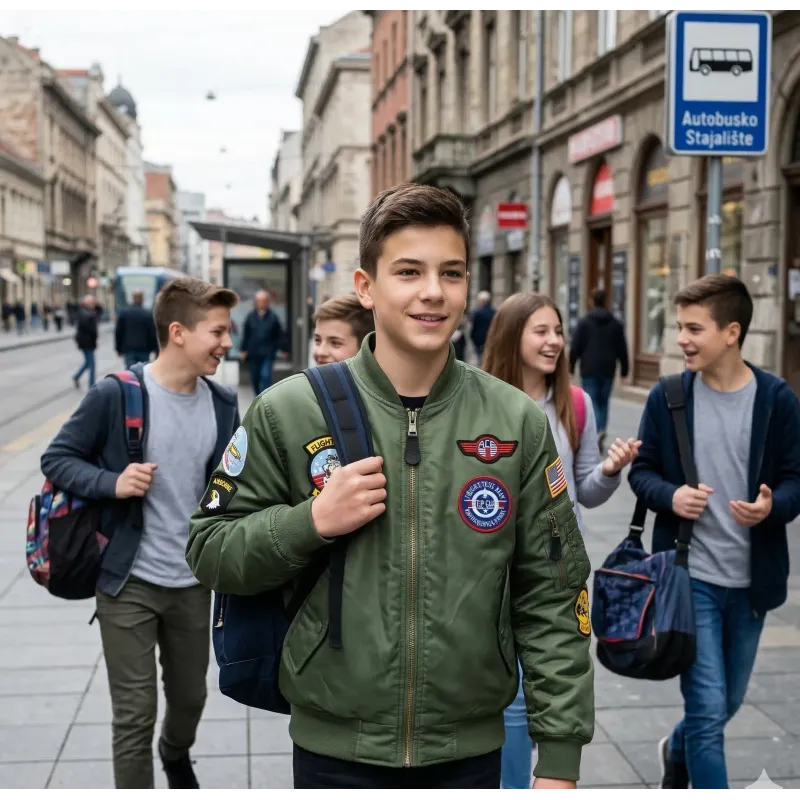 Pilotska jakna MA1 KombatUK za tinejdzere (XXL / Uzrast 12-13 god.) - Pikadooprema