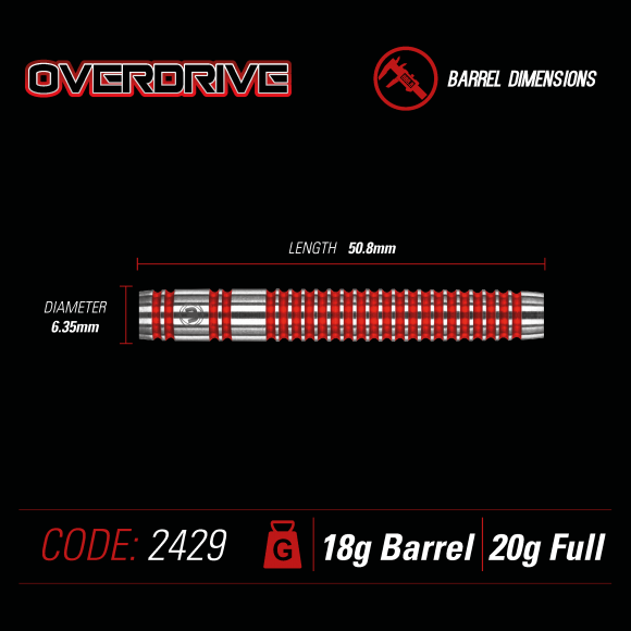Overdrive 90% Tungsten 18/20g Softdart - Pikadooprema