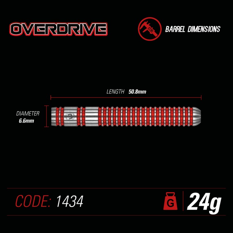 Overdrive 90% Tungsten 24g Steeldart (Winmau) Overdrive 90% Tungsten 24g Steeldart - Pikadooprema